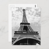 Black & White Paris Eiffel Tower Postkarte (Vorne/Hinten)