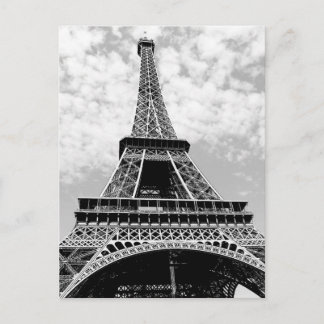 Black & White Paris Eiffel Tower Postkarte
