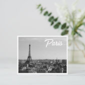 Black & White Paris Foto Eiffel Tower Skyline Postkarte (Stehend Vorderseite)