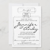 Black & White Paris Französisches Thema BABY SHOWE Einladung (Vorderseite)