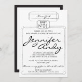 Black & White Paris Französisches Thema BABY SHOWE Einladung (Vorne/Hinten)