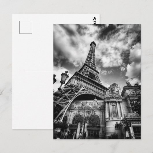 Black & White Paris Postkarte (Vorne/Hinten)