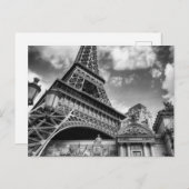 Black & White Paris Postkarte (Vorne/Hinten)