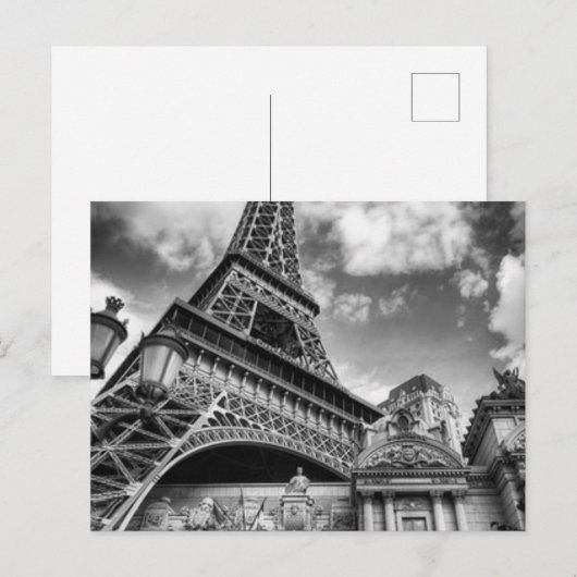 Black & White Paris Postkarte (Vorne/Hinten)