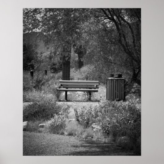 Black & White Park Bench 16x20 Plakatwerbung Poster (Vorne)