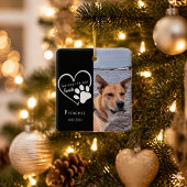 Black White Paw Print Pet Memory Photo Keepsake Keramikornament