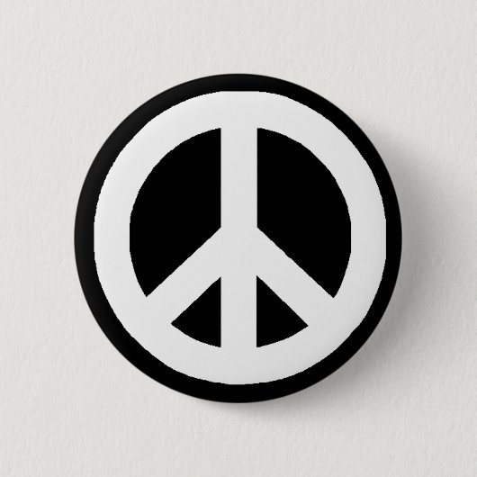 Black & White Peace Button (Vorderseite)