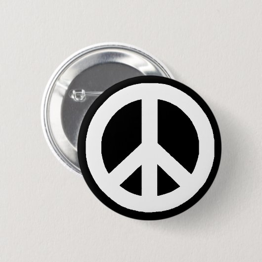 Black & White Peace Button (Vorne & Hinten)