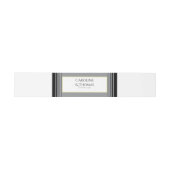 Black & White Pearl Champagne Glass Wedding Einladungsbanderole (Flach)