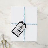 Black & White Pearl Champagne Glass Wedding Geschenkanhänger (Mit Garn)