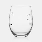Black & White Pearl Champagne Glass Wedding Weinglas Ohne Stiel (Links)