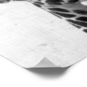 Black & White Peekaboo Giraffe Minimalistisches Ki Poster (Ecke)