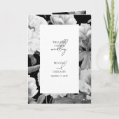 Black & White Peonies Hochzeitsorden Programm (Vorderseite)