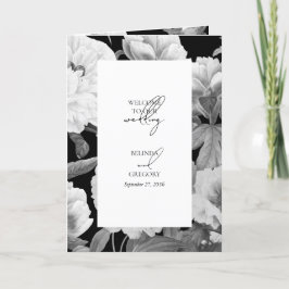 Black & White Peonies Hochzeitsorden Programm