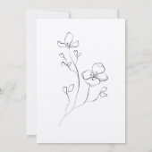 Black & White Peony Flowers Wedding Bridal Shower Einladung (Rückseite)