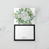 Black & White Peony Rose Floral Danke Cards (Innenseite)