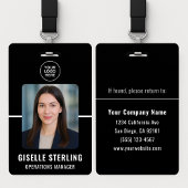 Black White Personalized Employee ID Card Ausweis