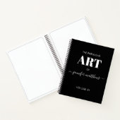 Black White Personalized Script Name Sketchbook Notizblock (Innenseite)