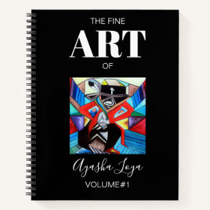 Black White Personalized Sketchbook Artist Name  Notizblock