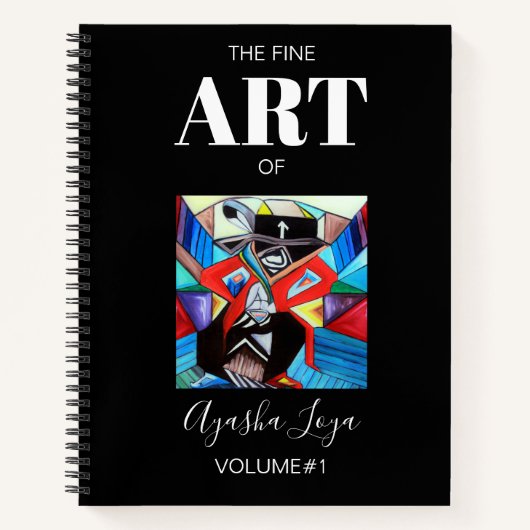 Black White Personalized Sketchbook Artist Name  Notizblock (Vorderseite)