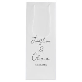 Black & White Personalized Wedding Party Wine Bag Geschenktüte Für Weinflaschen