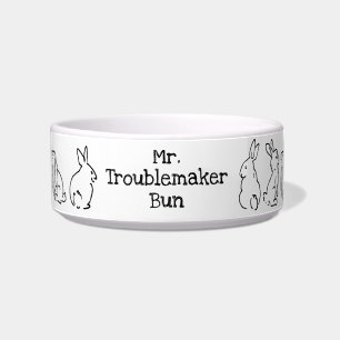 Black & White Pet Bunny Rabbit Disc personalisiere Napf