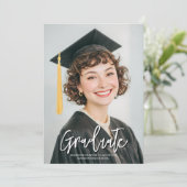 Black & White Photo 2026 Graduation Announcement (Stehend Vorderseite)