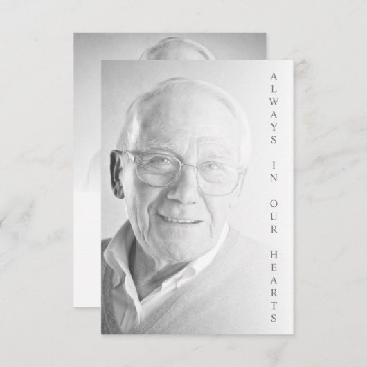 Black & White Photo for Funeral Service (Vorne/Hinten)