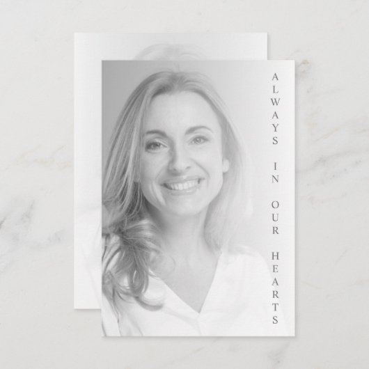 Black & White Photo for Memorial Service (Vorne/Hinten)