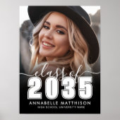 Black White Photo Graduation Party Sign Poster (Vorne)