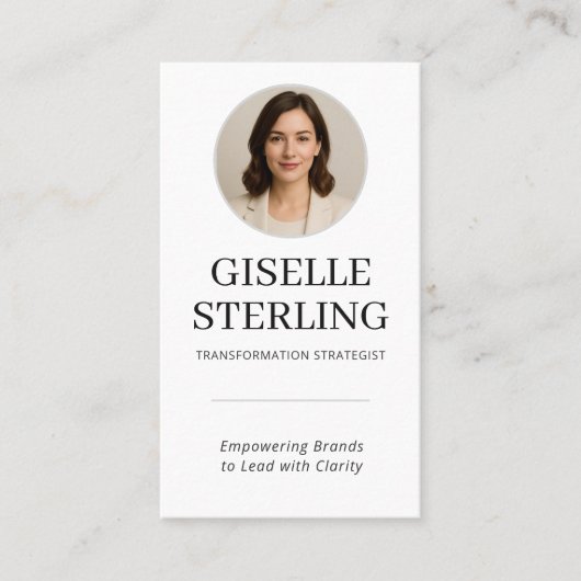 Black & White Photo QR Code Visitenkarte (Vorderseite)