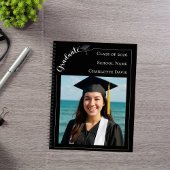 Black white photo senior school Graduation Notizblock