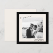 Black White Photo Wedding Save the Date Einladung (Vorne/Hinten)