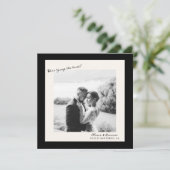Black White Photo Wedding Save the Date Einladung (Stehend Vorderseite)