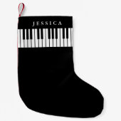 Black & White Piano Keyboard Kleiner Weihnachtsstrumpf (Vorderseite)