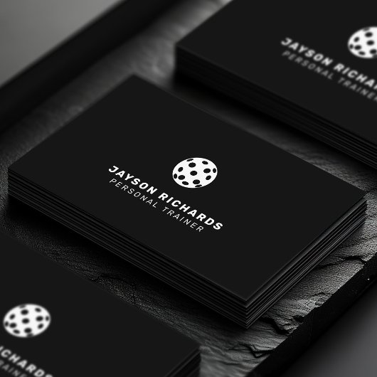 Black & White Pickleball Coaching Personal Trainer Visitenkarte