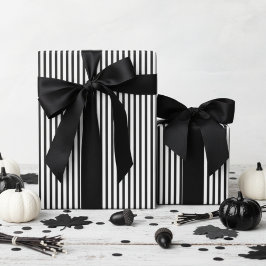 Black & White Pinstripe Halloween Geschenkpapier