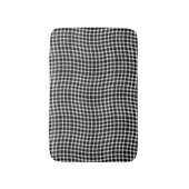 Black White Plaid Checker Seamless Pattern Badematte (Vorderseite Vertikal)