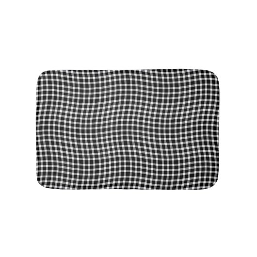 Black White Plaid Checker Seamless Pattern Badematte (Vorderseite)