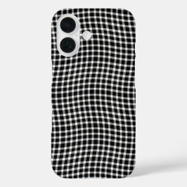 Black White Plaid Checker Seamless Pattern iPhone 16 Hülle