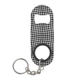 Black White Plaid Checker Seamless Pattern Mini Flaschenöffner