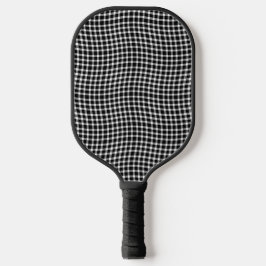 Black White Plaid Checker Seamless Pattern Pickleball Schläger