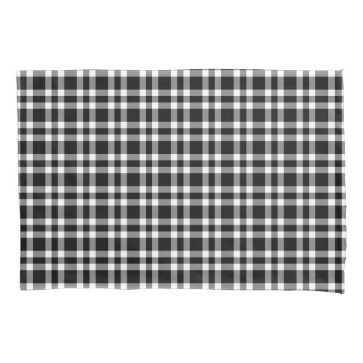 Black White Plaid Pattern Kissenbezug (Vorderseite-Links)