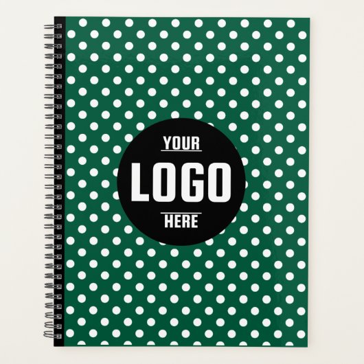 Black & White Polka Dot Custom 2026 Business Planer (Vorderseite)