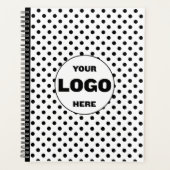 Black & White Polka Dot Custom 2026 Business Planer (Vorderseite)