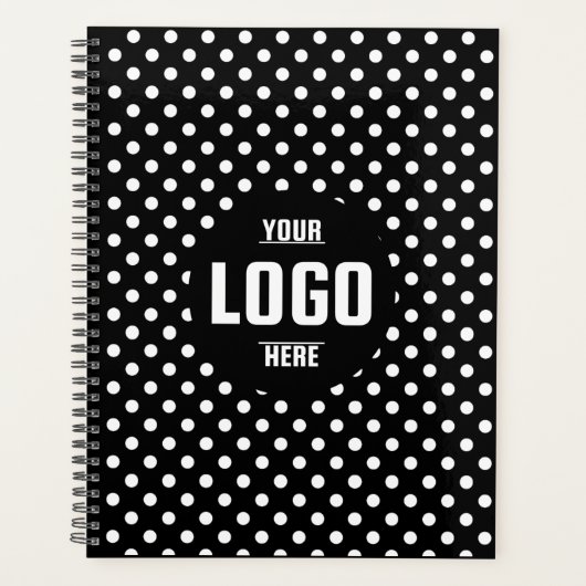 Black & White Polka Dot Custom 2026 Business Planer (Vorderseite)