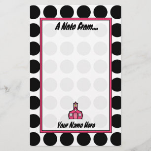 Black & White Polka Dot Teacher Fashion Stationier Briefpapier