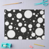 Black White Polka Dots Funky Pattern Decoupage Seidenpapier (Basteln)