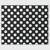 Black & White Polka Dots Geburtstagsparty Geschenkpapier (Flach)