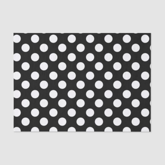 Black & White Polka Dots Geburtstagsparty Seidenpapier (Vorderseite)